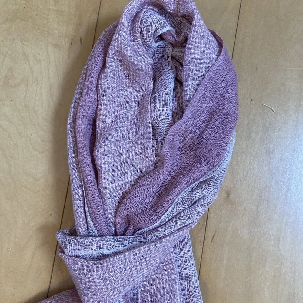 PRETTY SOFT PINK unbranded Cotton Blend Ruffle Long Scarf